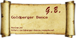 Goldperger Bence névjegykártya